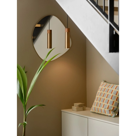 Lampa wisząca mosiężna z drewnianym detalem GU10 Tilo NO2410453035 - Nordlux